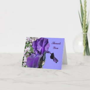 Purple Iris Flower Thank You Card