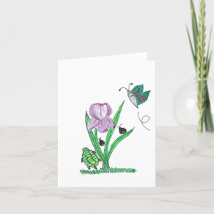 Purple Iris Flower Thank You Card