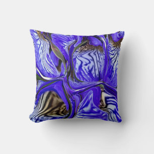 Purple Iris Flower Throw Pillow