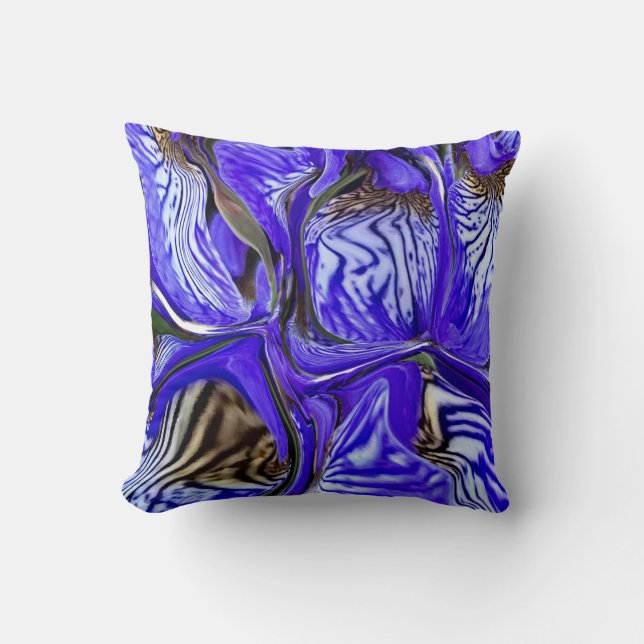 Purple Iris Flower Throw Pillow (Front)