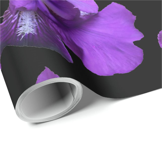 Purple Iris Flower Wrapping Paper (Roll Corner)