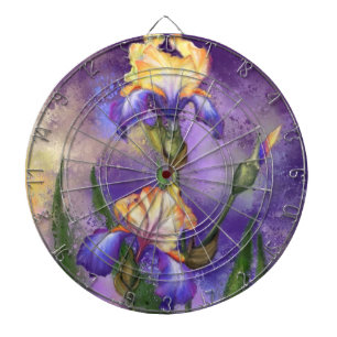 Purple Iris Flowers Dart Board Irises