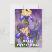 Purple Iris Flowers Mother's Day Card