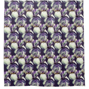 Purple Iris Flowers Nature Pattern   