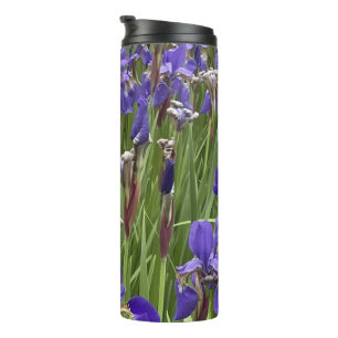 Purple Iris Flowers Nature Plants Photography Thermal Tumbler