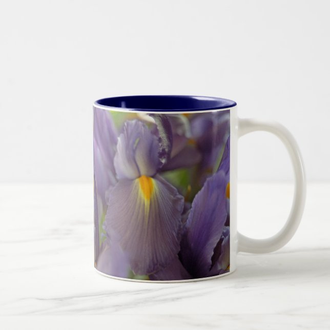 Purple Iris Flowers Photo Art Coffee Mugs (Right)