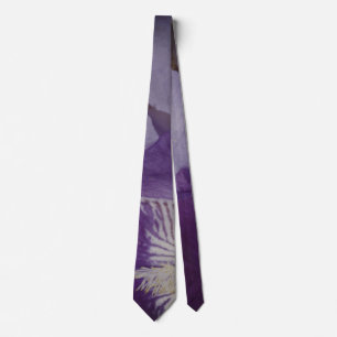 Purple Iris Flral Detail Tie