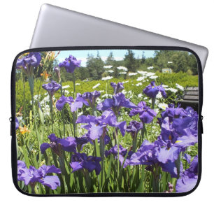 Purple Iris Garden Laptop Sleeve