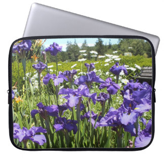 Purple Iris Garden Laptop Sleeve
