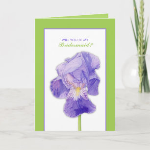 Purple Iris green Serez-Vous Ma Carte De Servante 