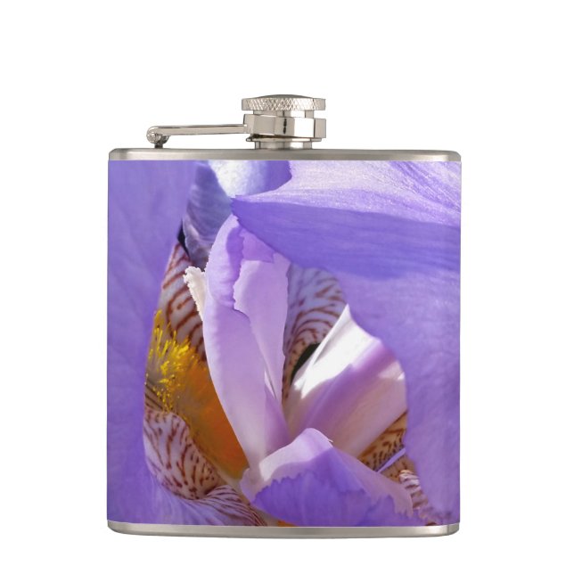 purple iris hip flask (Front)