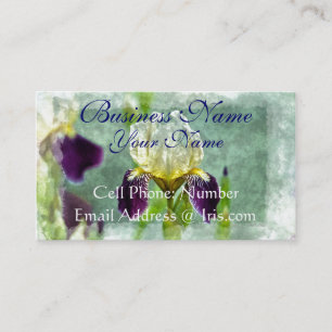 Purple Iris Impressionist Floral Painting Art Business Card