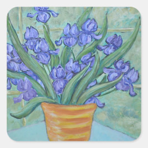 Purple Iris in Vase Sticker