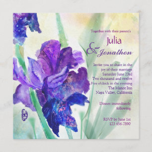 Purple Iris invitation de mariage personnalisée