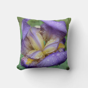 Purple Iris (Iris Germanica) Throw Pillow