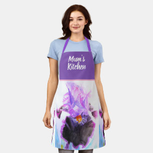 Purple Iris Irises Flowers Floral Flower Christmas Apron