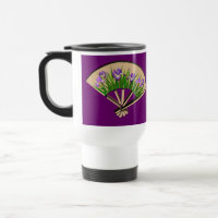 Purple Iris Japanese Fan Design Travel Mug(purple)