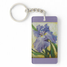 Purple iris key chain