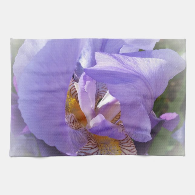 purple iris kitchen towel (Horizontal)