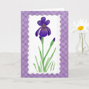 Purple Iris Large Font Mother's Day Card