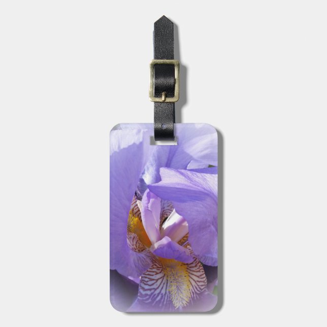 purple iris luggage tag (Front Vertical)