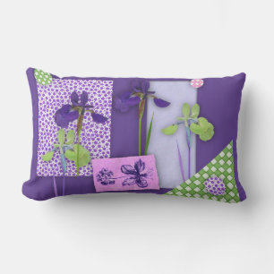 Purple Iris Lumbar Pillow
