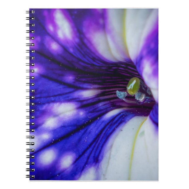 Purple Iris Macro – Vibrant Floral Close-Up Art Notebook (Front)