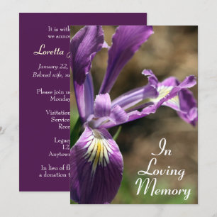 Purple Iris Memorial Service Faire-part