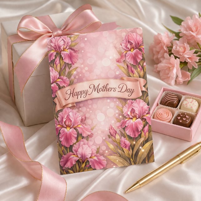 Purple Iris Mother’s Day Greeting Design Holiday Card (Creator Uploaded)