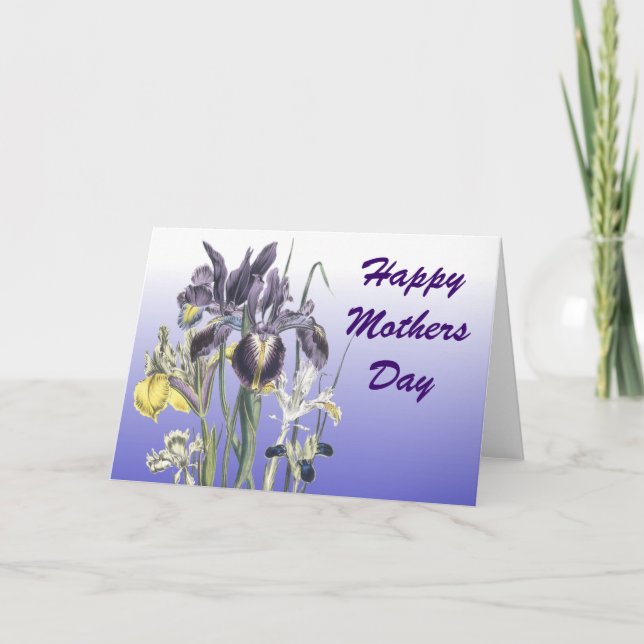 Purple Iris Mother's Day Card (Front)