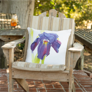 Purple Iris  Outdoor Pillow