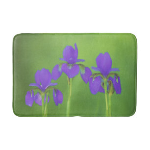 Purple Iris Painting - Original Flower Art Bath Mat