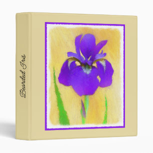 Purple Iris Painting - Original Flower Art Binder