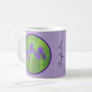 Purple Iris Painting - Original Flower Art Coffee Mug
