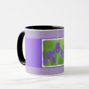 Purple Iris Painting - Original Flower Art Mug