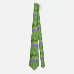 Purple Iris Painting - Original Flower Art Tie