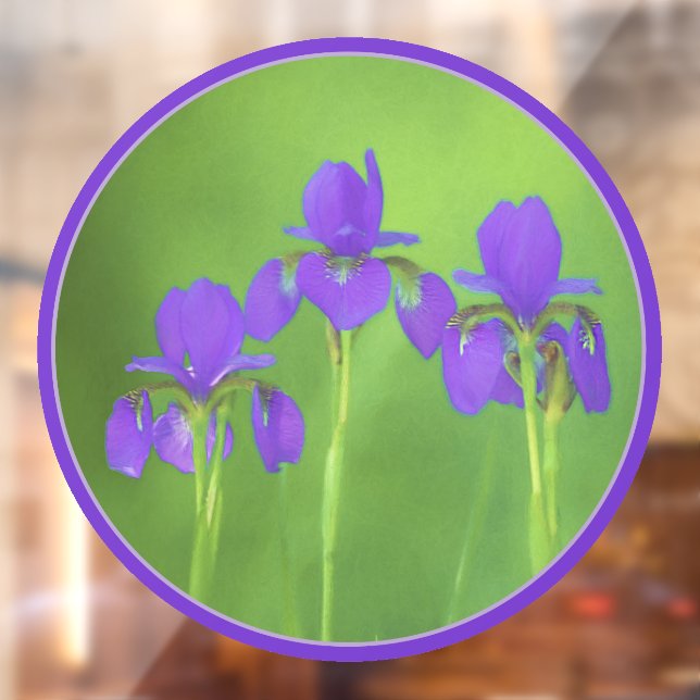 Purple Iris Painting - Original Flower Art Window Cling (Sheet 2)