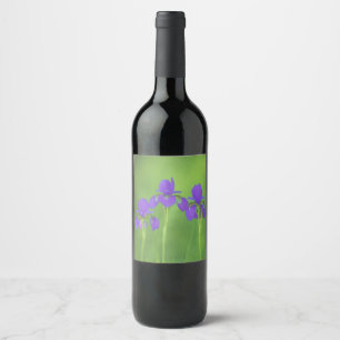 Purple Iris Painting - Original Flower Art Wine Label