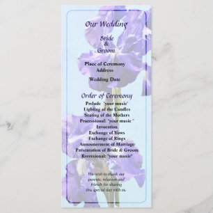 Purple Iris Pair Wedding Program