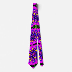 Purple Iris Pattern Tie