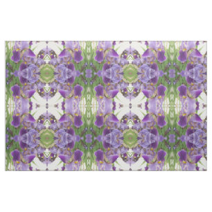 Purple Iris Patterned Fabric