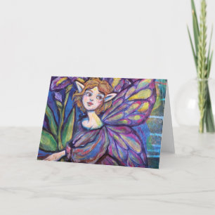 Purple Iris Pixie Girl Card