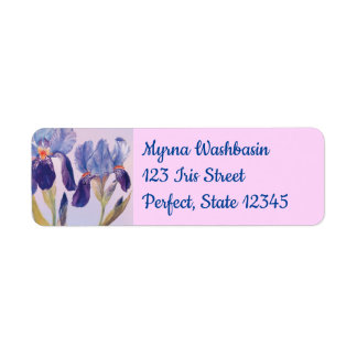Purple Iris Return Address Label