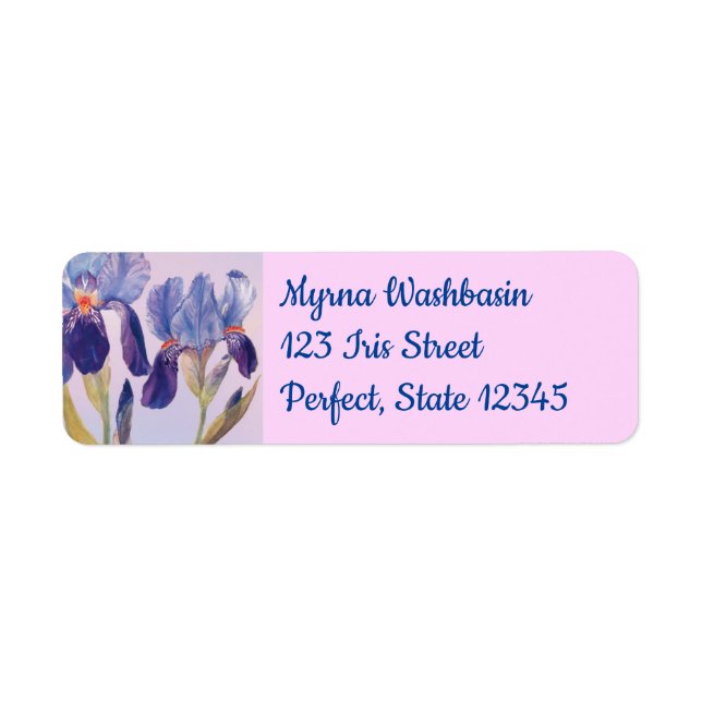 Purple Iris Return Address Label (Front)