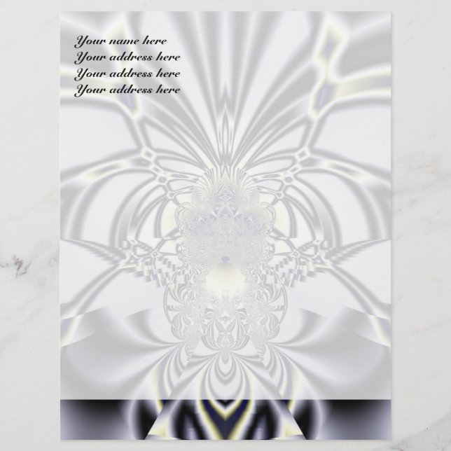 Purple Iris Sacred Geometry Fractal Art Letterhead (Front)