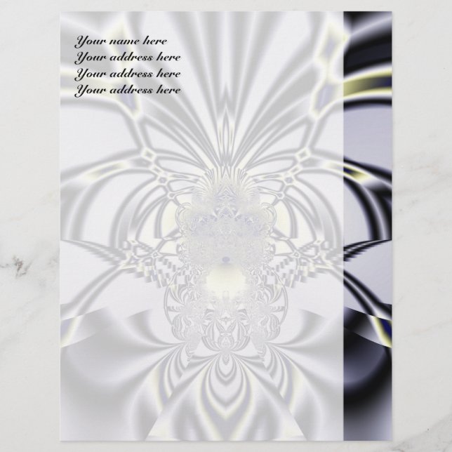 Purple Iris Sacred Geometry Fractal Art Letterhead (Front)