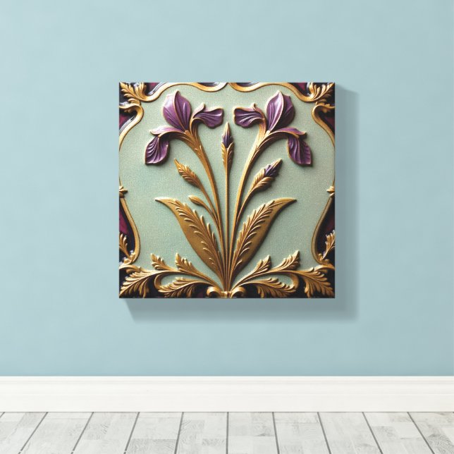 Purple Iris Serenade Canvas Print (Insitu(Wood Floor))