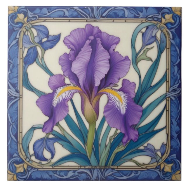 Purple Iris Splendour Tile (Front)