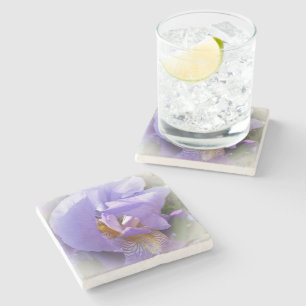 purple iris stone coaster
