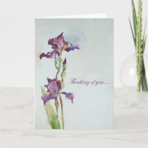 Purple iris sympathy card